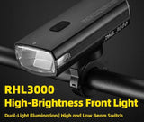 NNEOBA 3000LM Bike Headlight 10000mAh Power Bank Black