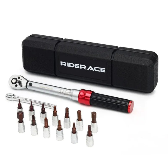 NNEOBA Bicycle Torque Wrench Set Dual Direction Socket Kit Red