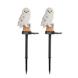 2-Pack Solar LED Owl Garden Stake Lights Warm White