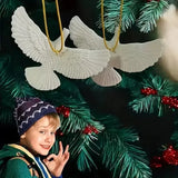 White Resin Friendship Dove Christmas Ornament 1pc