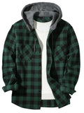 NNEOBA Men's Plaid Hooded Long Sleeve Shirt