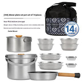 NNEOBA 14-Piece Camping Cookware Set Silver