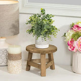 NNEOBA Wooden Mini Plant Stand Display - Multifunctional Home Decor Stool