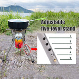 NNEOBA Adjustable Height Outdoor Gas Stove Foldable Windproof Burner Silver