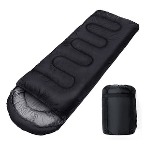 NNEOBA 4-Season Camping Sleeping Bag Warm Cotton Mummy Envelope Black