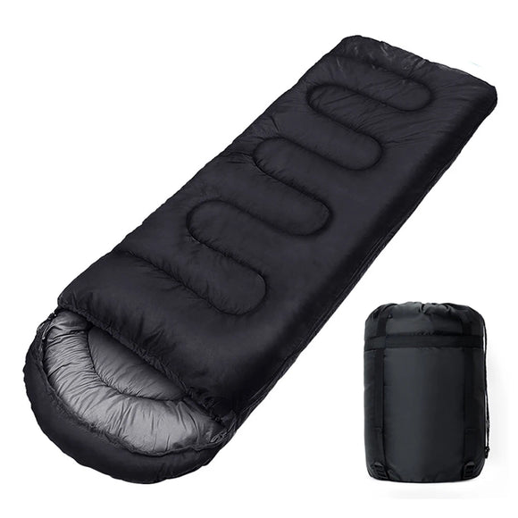 NNEOBA 4-Season Camping Sleeping Bag Warm Cotton Mummy Envelope Black