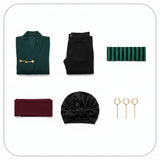 Roronoa Zoro Cosplay Costume with Trench Coat and Pants