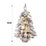 Snow-Flocked Christmas Tree Tabletop Figurine with LED Lights