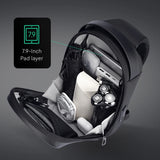 NNEOBA Hard-Shell Waterproof Crossbody Bag Sling with USB Port Black