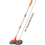 NNEOBA Rotating Car Wash Mop Brush–3-Section Telescopic Double Head Orange