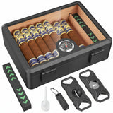 Cedar Wood Cigar Humidor with Glass Top and Hygrometer