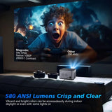 NNEOBA 4K Android 11 Smart Projector 1080P LED WiFi6 Black