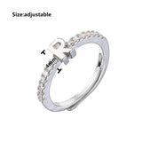 NNEOBA Fashion Initial Letter Ring – 18K Gold Plated Adjustable