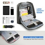 NNEOBA Anti-Theft Laptop Backpack USB Port Black