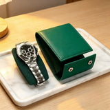 Portable PU Leather Watch Travel Case – Dustproof Watch Storage Pouch with Soft Flannel Lining
