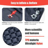 NNEOBA Camping Inflatable Sleeping Pad with Built-in Foot Pump And Pillow Navy Blue