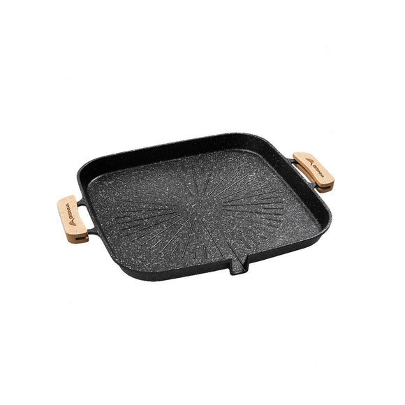 NNEOBA Square Camping BBQ Grill Pan Black