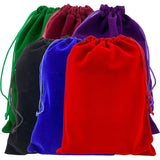 Mixed-Colour Velvet Drawstring Gift Bags 5pcs