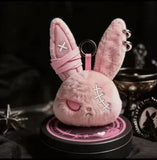 Pink Gothic Bunny Plush Keychain