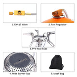 NNEOBA Camping Gas Stove 2800W Dual-Channel Silver