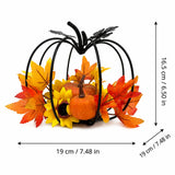 Black Iron Pumpkin Autumn Harvest Decoration 19 × 19 × 16.5 cm