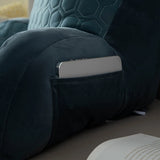 NNEOBA Bed Reading Pillow with Arms Backrest Cushion with Neck Support Blue