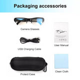 NNEOBA 1080P HD Mini Camera Glasses Wearable DVR Video Recorder Black
