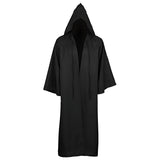 Masquerad Cloak Soft Unisex Hooded Black Robe Witch Long Cape Cosplay Costume Prop Party Performance Supplies Holiday Decoration - XL