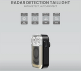 NNEOBA Radar Detection Bike Tail Light Vehicle Sensing Black