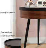 NNEOBA Modern Barrel-Style Bedside Table & Coffee Table with Ample Storage Space