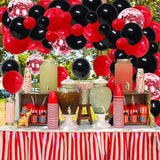 NNEOBA Vibrant Red and Black Balloon Garland Arch Kit with Confetti Balloons - Color: No. 6