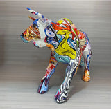 NNEOBA Graffiti Bull Figurine: Artistic Feng Shui Decor for Home and Office