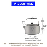 NNEOBA Ultralight Titanium Camping Kettle Outdoor Tea & Coffee Pot Grey