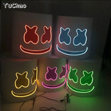 Led Light Up Mask and Gloves DJ Marshmello Head Helmet Light Up Cosplay Head Cover for Men Women Music Festival Purim props