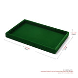Emerald Green Velvet Jewelry Display Tray Set – Multi-Grid Organizer for Rings, Necklaces, Earrings & Bracelets