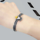 NNEOBA Viking Eagle Cuff Bracelet Valentines Day Gift for Boyfriend Adjustable Open Tribal Wildlife Jewelry Indian Eagle Wing Bracelet
