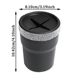 NNEOBA 2Pcs Car Coin Storage Box Mini Imitation Diamond Can for Cup Holder Balck