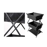 NNEOBA 3-Tier Folding Camping Storage Rack Organizer Black