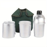 NNEOBA 4-Piece Military Cookware Set Silver