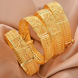 NNEOBA Ethiopian Gold Bangles Women’s Wedding Jewelry Set