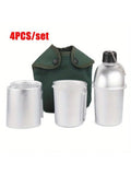 NNEOBA 4-Piece Military Cookware Set Silver