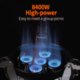 NNEOBA 8400W Foldable Gas Camping Stove Silver