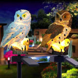 2-Pack Solar LED Owl Garden Stake Lights Warm White