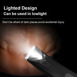 NNEOBA Mens Rechargeable Body Hair Trimmer with 2 Heads & LED Light Black