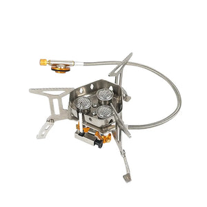 NNEOBA Three-Head Gas Stove Windproof Camping Silver