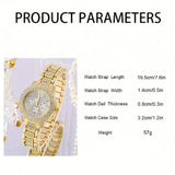 NNEOBA Women's Gold Quartz Watch Jewelry Gift Set