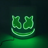 Led Light Up Mask and Gloves DJ Marshmello Head Helmet Light Up Cosplay Head Cover for Men Women Music Festival Purim props