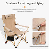 NNEOBA 2-in-1 Reclining Camping Chair Adjustable Khaki