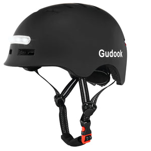 NNEOBA Bike Helmet with Front And Rear Rechargeable LED Lights Matte Black