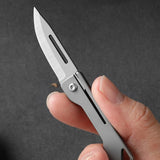 NNEOBA Titanium Alloy Mini Folding Utility Knife Silver